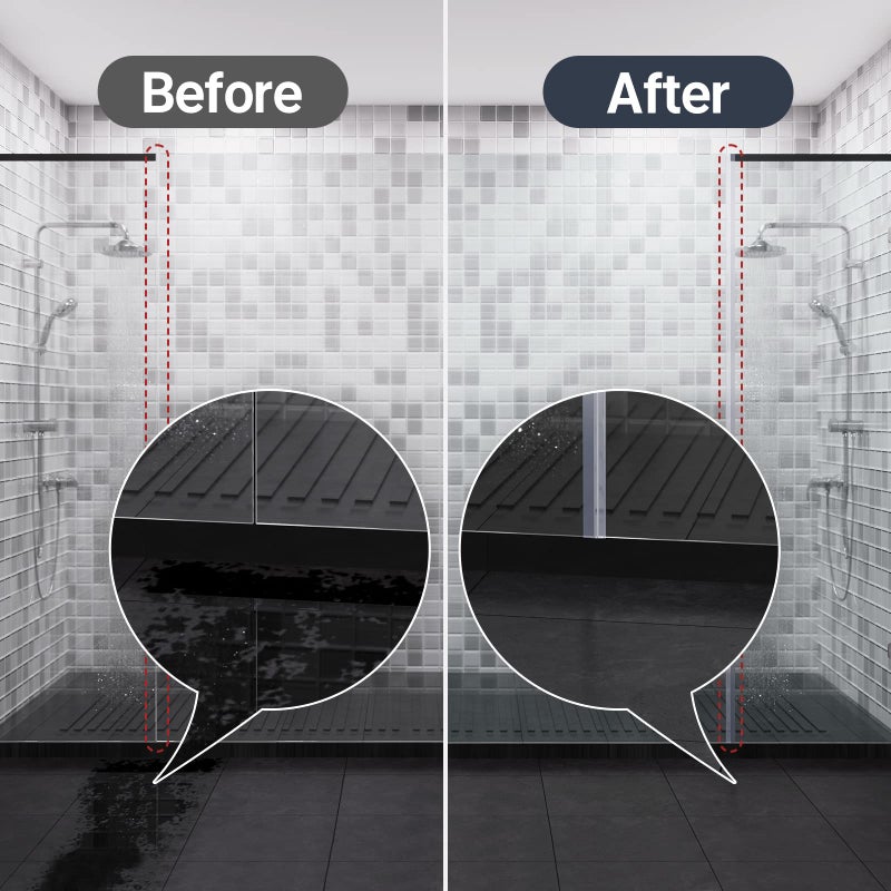 AmazerBath Shower Door Side Seal Strip (Set of 2), Frameless Glass Shower Door Seal Strip - Suitable for 3/8 Inch Glass, 78 inch - Image 4