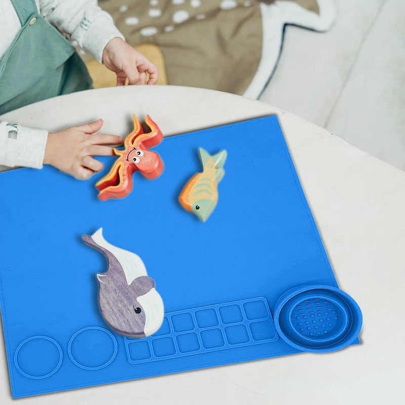 ORIGINAL MART Silicone Painting Mat Drawing Boarderasable Washable Non Stick Silicone SheetFlexible Craft Surface with Color Palette Heat Resistant Art Mat for Kid - Image 2