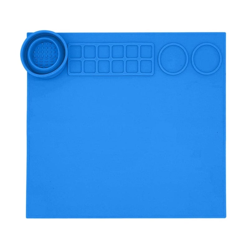ORIGINAL MART Silicone Painting Mat Drawing Boarderasable Washable Non Stick Silicone SheetFlexible Craft Surface with Color Palette Heat Resistant Art Mat for Kid - Image 1