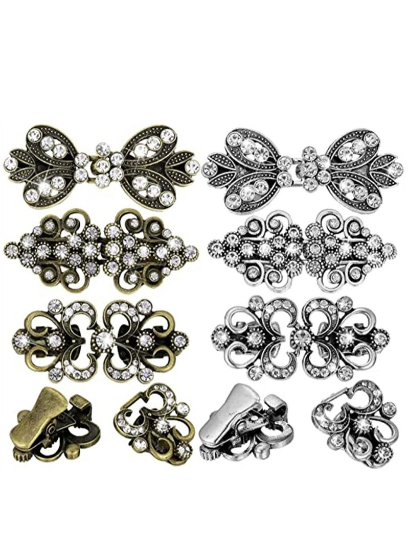 SYOSI Cape Cloak Clips Vintage Sweater Swirl Clip Retro Rhinestone Cardigan Clip Shawl Collar Clasp Dress Shirt Brooch Clip for Girl Women Accessories 6 Pieces - Image 1