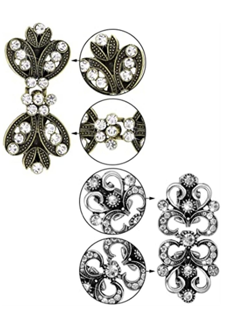 SYOSI Cape Cloak Clips Vintage Sweater Swirl Clip Retro Rhinestone Cardigan Clip Shawl Collar Clasp Dress Shirt Brooch Clip for Girl Women Accessories 6 Pieces - Image 4