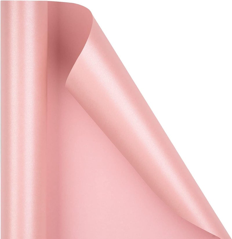 WRAPAHOLIC Baby Shower Wedding Wrapping Paper Roll, Pink Solid Color Gift Wrapping Paper - Perfect for Birthday,Bridal,Valentine's Day - 17in x 32.8ft Roll, 46 Sq. Ft - Image 2