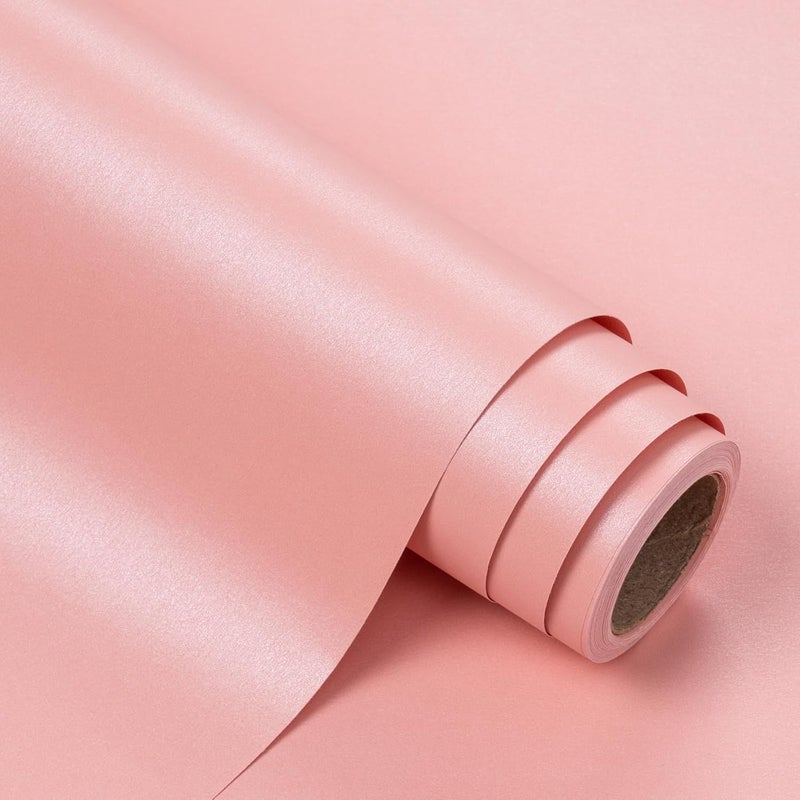 WRAPAHOLIC Baby Shower Wedding Wrapping Paper Roll, Pink Solid Color Gift Wrapping Paper - Perfect for Birthday,Bridal,Valentine's Day - 17in x 32.8ft Roll, 46 Sq. Ft - Image 1