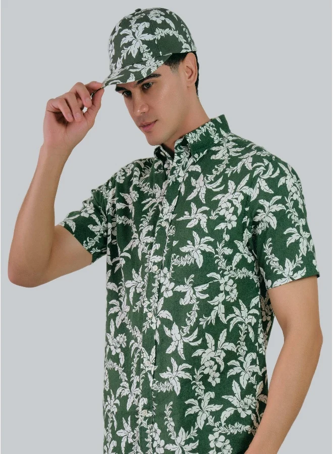 غانت Regular Fit Cotton Linen Palm Shirt