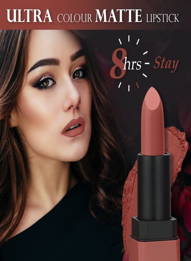 فور فور أحمر شفاه FORFOR® Intense Matte المقاوم للماء يدوم طويلاً (لون نيود فاتح) - Image 4