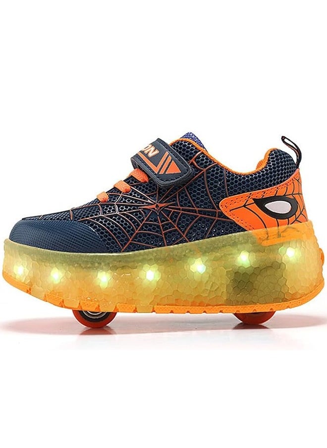 Al Aoyama - Aoyama Usb Chargable Led Light Up Roller Shoes Wheeled Skate Sneaker Shoes For Boys Girls Kids - Image 1