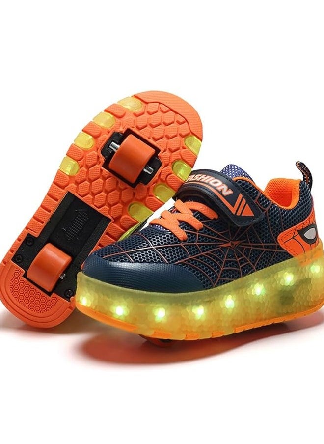 Al Aoyama - Aoyama Usb Chargable Led Light Up Roller Shoes Wheeled Skate Sneaker Shoes For Boys Girls Kids - Image 1