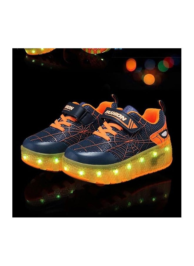 Al Aoyama - Aoyama Usb Chargable Led Light Up Roller Shoes Wheeled Skate Sneaker Shoes For Boys Girls Kids - Image 1