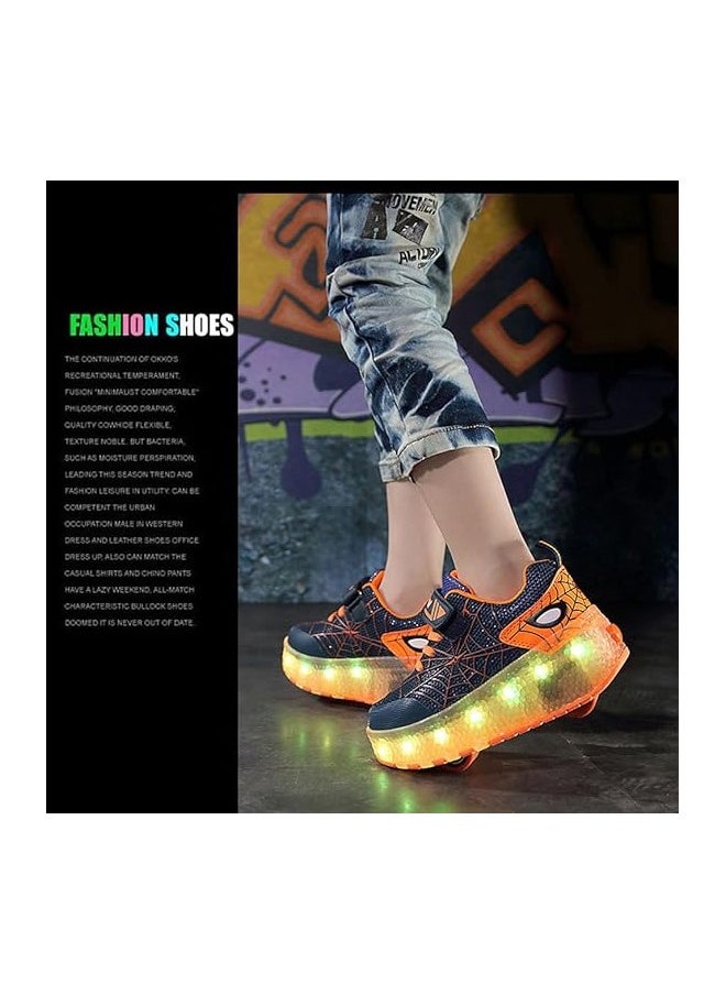 Al Aoyama - Aoyama Usb Chargable Led Light Up Roller Shoes Wheeled Skate Sneaker Shoes For Boys Girls Kids - Image 1