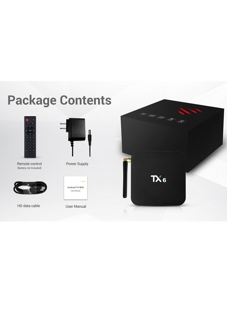 TX6 - 4K Smart TV Box Android TV Box with Quad core 2.4G/5G Dual Wifi & BT 4.1 - Image 1