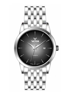 Victor Men Analog Quartz Silver Stainless Steel Band Watch - V1489 - 42mm  - Image 1