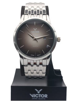 Victor Men Analog Quartz Silver Stainless Steel Band Watch - V1489 - 42mm  - Image 2