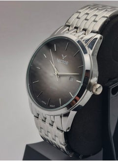Victor Men Analog Quartz Silver Stainless Steel Band Watch - V1489 - 42mm  - Image 3