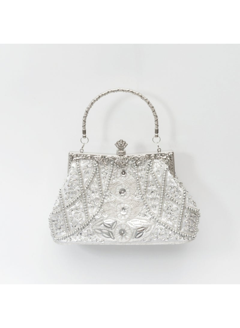 Women's Clutch Evening Bag Womens Vintage Beaded Rhinestone Embroidery Bag Women's Handbag Crossbody Bag Shoulder Bag with Removable Chain Perfect for Weddings, Ramadan, Birthdays,Prom Party,Gift For Woman Girl Mother Teacher - Image 1