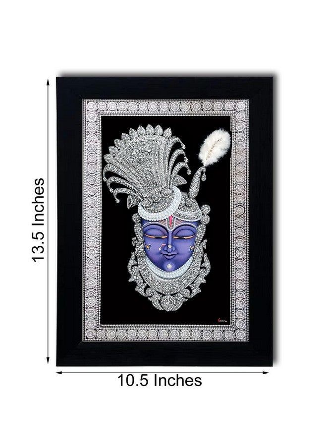 Suman Art Shreenath ji Beautiful Wall Painting Special Effects Sparkle Lamination Framed Wall Paintings For Home Decor,Bedroom,Puja Room With Synthetic Solid Frame Size 10.5X13.5 Inch - Image 2