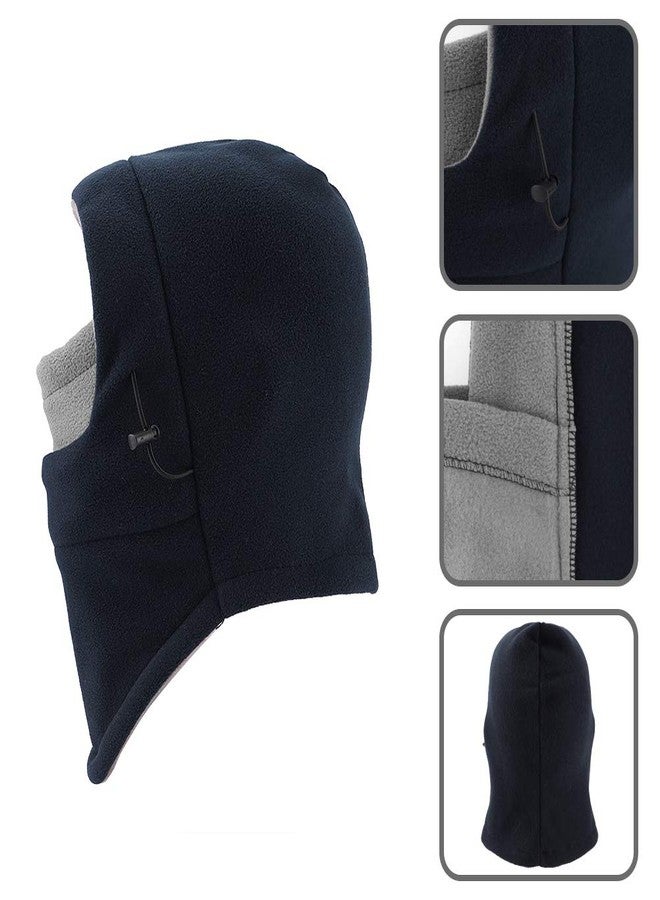 YQXCC Kids Winter Hats Balaclava Ski Mask Windproof Warm Adjustable with Fleece Lining Hat for Boys Girls (Dark Blue/Gray) - Image 5