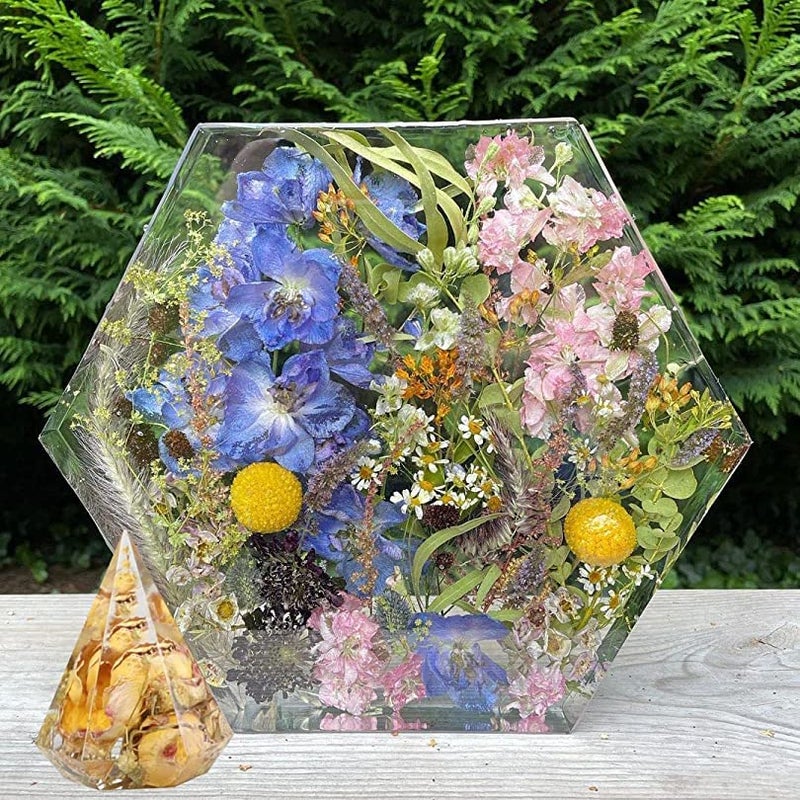 SNOOGG â„¢1 Pack of Hexagon deep 8 inch Display Stand Silicone Moulds Use for Resin Casting for Event, Resin Art, Wedding,Valentine,Anniversary Gift - Image 2