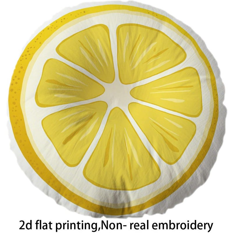 Lemon Slice Cushion 16x16 Inch Decorative Zipper Closure Accent for Home or Office - Image 1
