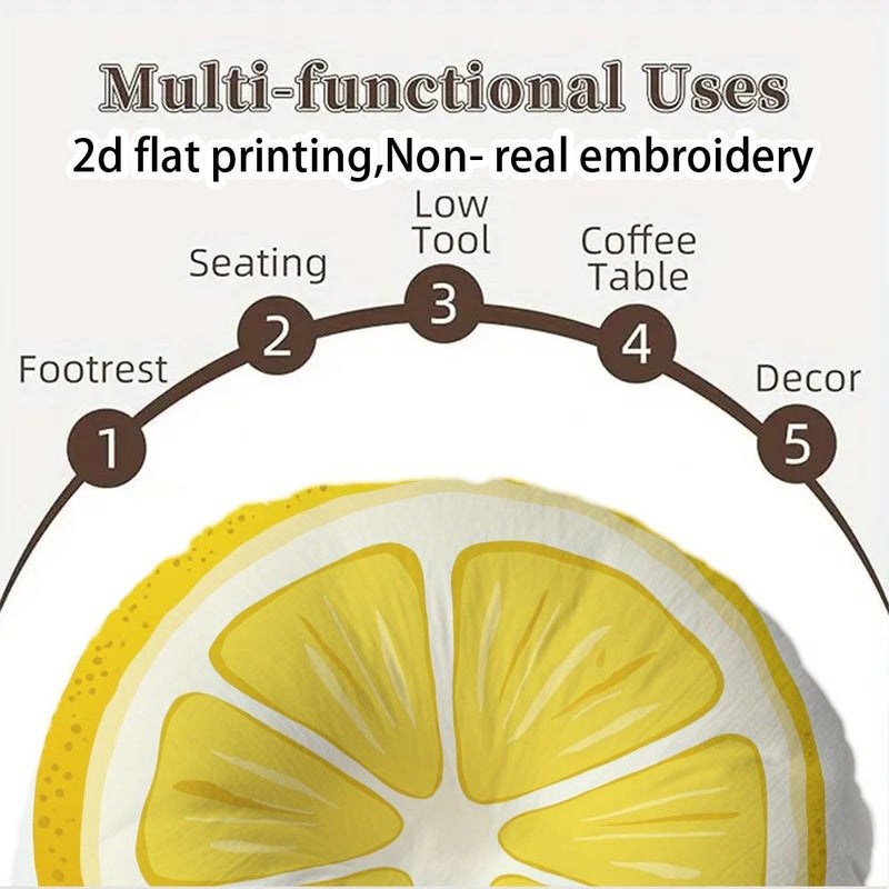 Lemon Slice Cushion 16x16 Inch Decorative Zipper Closure Accent for Home or Office - Image 4