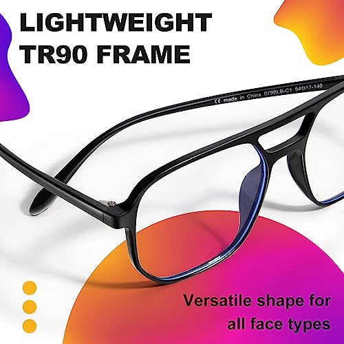 VISOONE Oversized Aviator Frame Lightweight Blue Light Blocking Glasses for Women Men Pilot Fake Nerd Eyeglasses Marion - Image 5