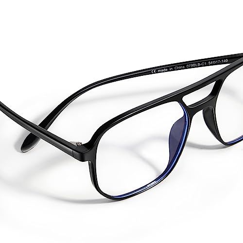VISOONE Oversized Aviator Frame Lightweight Blue Light Blocking Glasses for Women Men Pilot Fake Nerd Eyeglasses Marion - Image 3