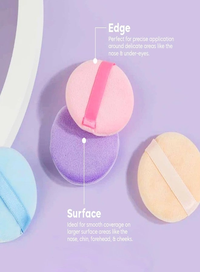 Gleva 5Pcs Washable Makeup Powder Puff, Soft Face Makeup Sponge, Loose powder Foundation Blending Sponges Set, Makeup Blender, Round Shape Reusable Cosmetic Powder Puff Wet & Dry Tool (Multicolor) - Image 5