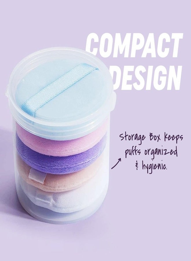 Gleva 5Pcs Washable Makeup Powder Puff, Soft Face Makeup Sponge, Loose powder Foundation Blending Sponges Set, Makeup Blender, Round Shape Reusable Cosmetic Powder Puff Wet & Dry Tool (Multicolor) - Image 2