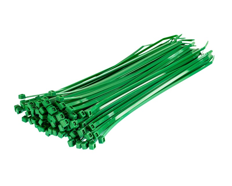 GTSE 12 Inch Green Zip Ties, 100 Pack, 40lb Strength, UV Resistant Long Nylon Cable Ties, Self-Locking 12" Tie Wraps - Image 1