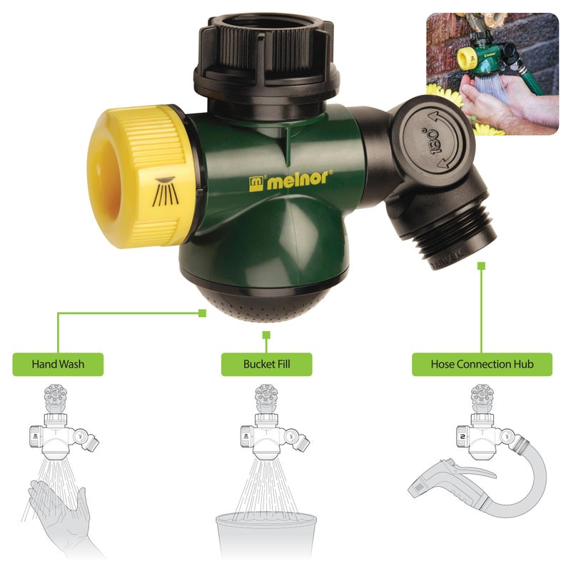 Melnor 65075-AMZ Wash & Fill Hose Connection Hub with 2 Hose Washers - Image 5