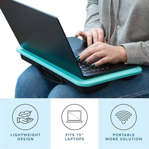 LAPGEAR Compact Lap Desk - Fits up to 15 Inch Laptops - Aqua Sky - Style No. 43109 - Image 2
