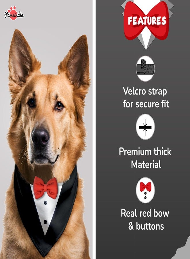 Pawsindia Tuxedo Bandana for Dogs, Crafted from Premium Fabric to Ensuring Proper Air Circulation and Adding a Touch of Trendy Style (Large, Black) - Image 3
