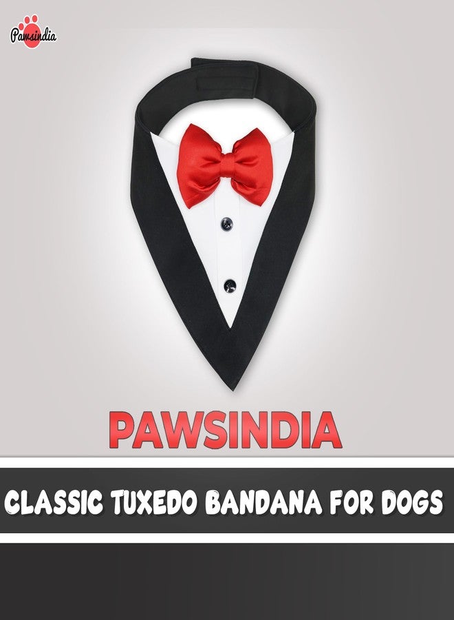 Pawsindia Tuxedo Bandana for Dogs, Crafted from Premium Fabric to Ensuring Proper Air Circulation and Adding a Touch of Trendy Style (Large, Black) - Image 2