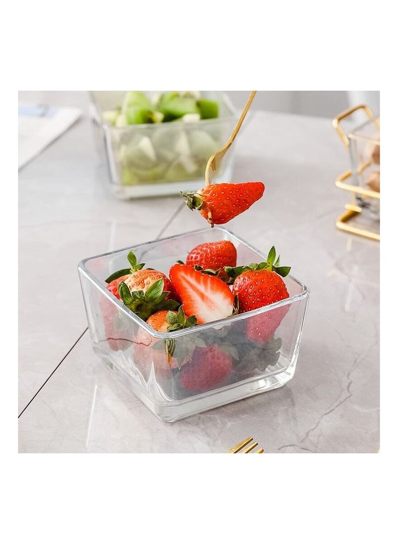 3 bowl Fruit Dessert Snack Bowl Food Nut Storage Golden Tray With Lid Glass Tableware - Image 5