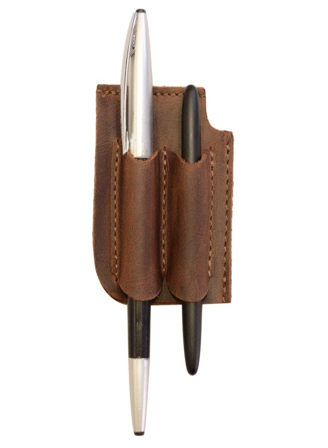 Hide & Drink, Leather Bookmark Corner with Pen Pouch/Pencil Holder/Readers/Pagemarker/Book Lovers, Handmade Includes 101 Year Warranty :: Bourbon Brown - Image 3
