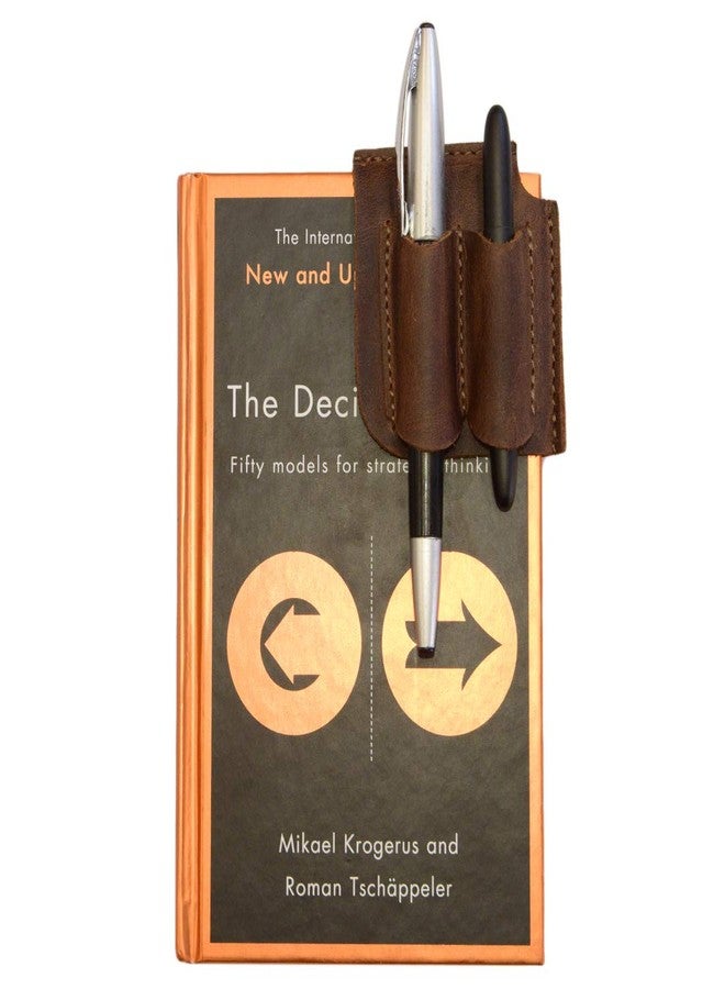 Hide & Drink, Leather Bookmark Corner with Pen Pouch/Pencil Holder/Readers/Pagemarker/Book Lovers, Handmade Includes 101 Year Warranty :: Bourbon Brown - Image 4