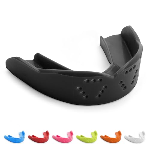 SISU 3D Youth Mouthguard, Charcoal Black - Pre-Formed, Easy Fit Protection for Lacrosse, Football, Hockey, Team Sports - Remoldable Up to 20 Times - Non Toxic - Image 1