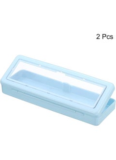 Generic Large Capacity Pencil Case, 2 Pack Pen Pouch Cosmetic Bag Stationery Organizer Storage Waterproof for Office Home, Blue Pink  - Image 4