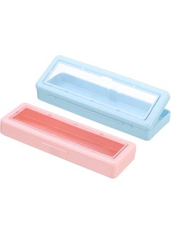 Generic Large Capacity Pencil Case, 2 Pack Pen Pouch Cosmetic Bag Stationery Organizer Storage Waterproof for Office Home, Blue Pink  - Image 2