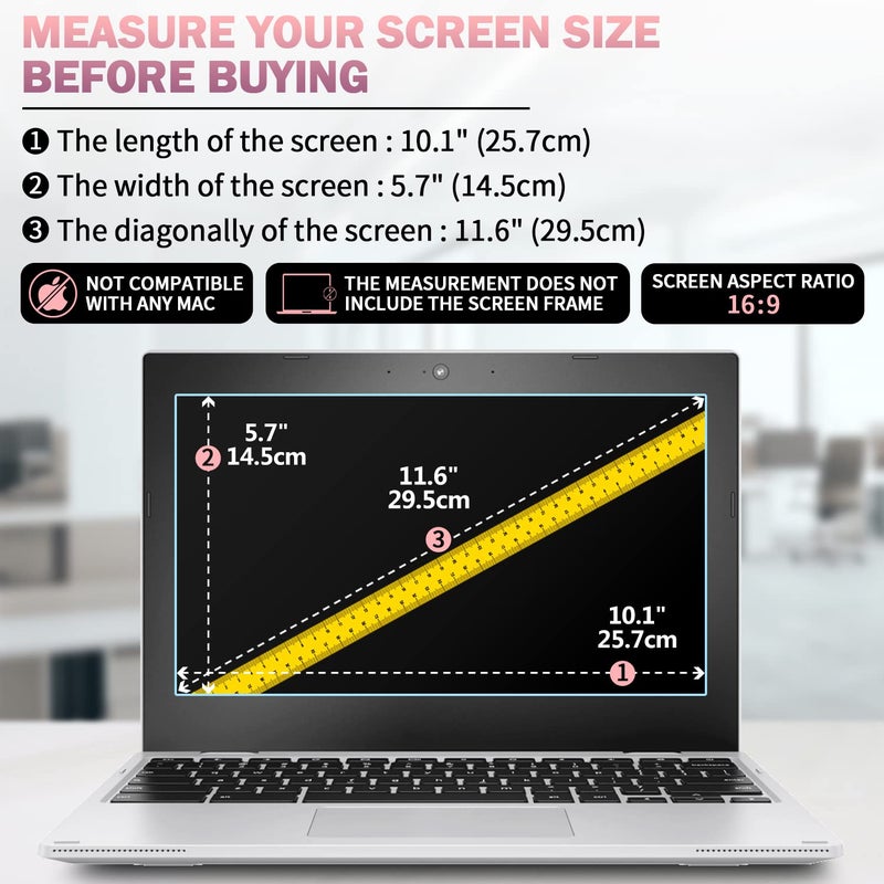 FFORITO F FORITO 2-Pack 11.6 inch Anti Blue Light Screen Protector Compatible with 11" HP/ASUS/Acer/Lenovo/Dell/Samsung with 16:9 Aspect Ratio Laptop, Anti Glare & Anti Scratch Laptop Screen Filter - Image 2