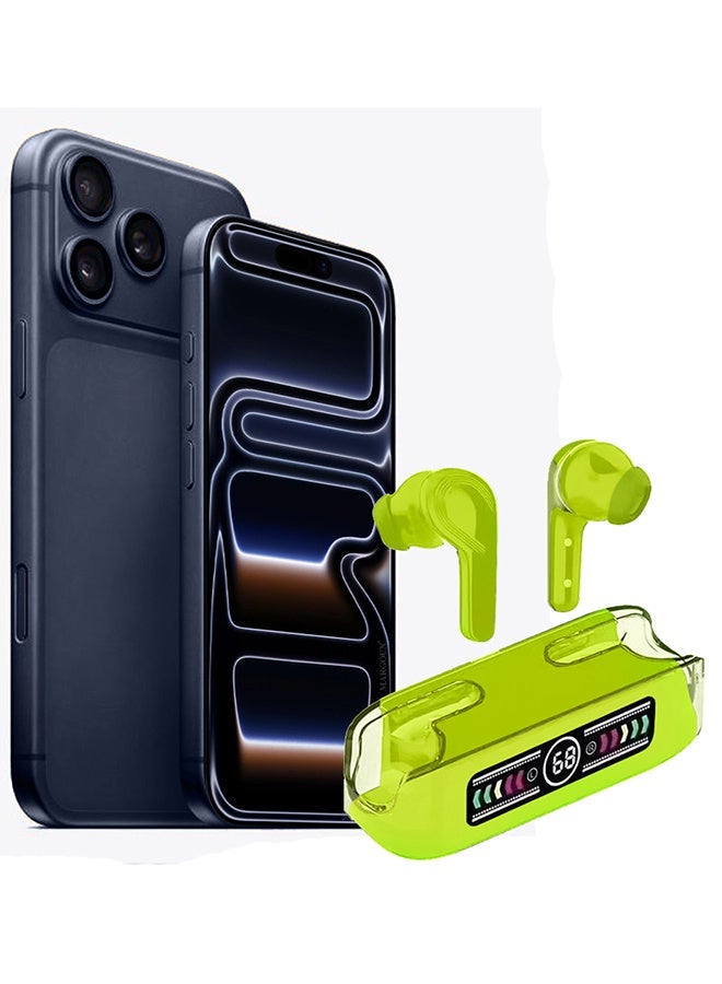 CATANES M12 Max TWS Earbuds Bluetooth 5.3 with 2 Side Calling True Wireless Earphone Low Latency Headset - Green - Image 2