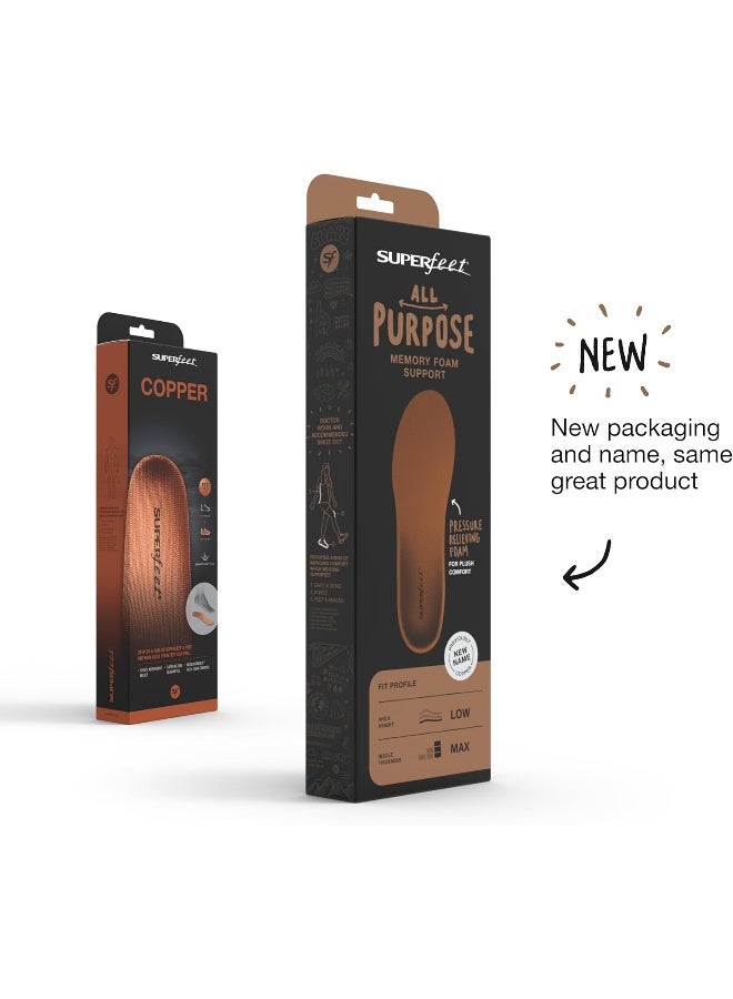 Superfeet All-Purpose Memory Foam Support Insoles - Trim-To-Fit Cushioned Arch Support Shoe Insert - Professional Grade - 13.5-15 Men - Image 2