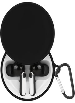 Generic Silicon Case for Oraimo Freepods 4, AirPods Cover Protective Case with Hook Headphones Silicon Case (LED Visible) (Supports Wireless Charging) for Oraimo Freepods 4 - Black  - Image 1