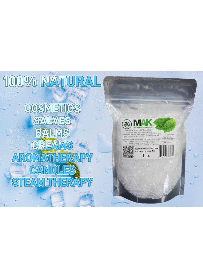 Mak Menthol Crystal 1 LB - Pure Organic 100% Natural - Menthol Crystals from Mint Crystal Mints Mentha Arvensis - Comes in Resealable Standup Bag for Long-Lasting Freshness - Image 2