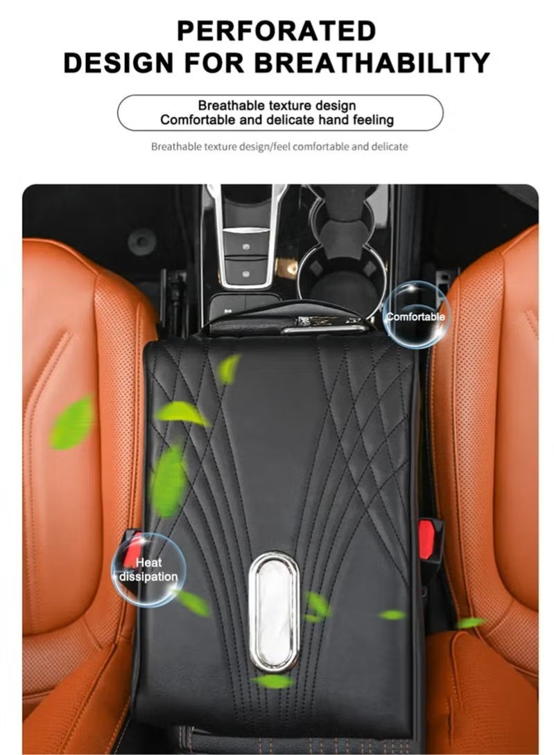 وسادة رفع مسند الذراع ذات التحكم المركزي للسيارة من إسفنج الذاكرة، وسادة صندوق مسند الذراع المركزي الطويلة - Image 4