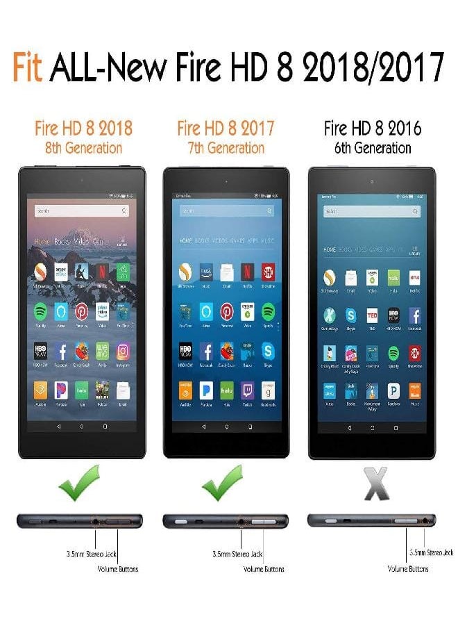 MoKo MoKo Case for All-New  Fire HD 8 Tablet (7th/8th Generation, 2017/2018 Release) - Slim Folding Stand Cover for Fire HD 8, Black (with Auto Wake/Sleep)  - Image 2