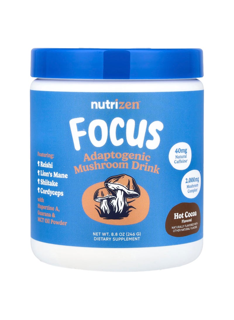 NutriZen™, Focus, Adaptogenic Mushroom Drink, Hot Cocoa, 8.8 oz (246 g)