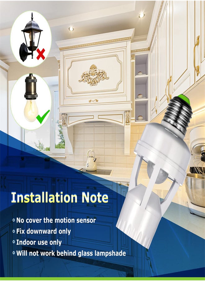 Excefore - 3 Pieces Smart Socket with Motion Sensor, Screw in Light Bulb Outlet Compatible with E26/E27, Motion Activated Light Bulb Holder, Adapter Automatic Light Control for Garage Storage Room - Image 1