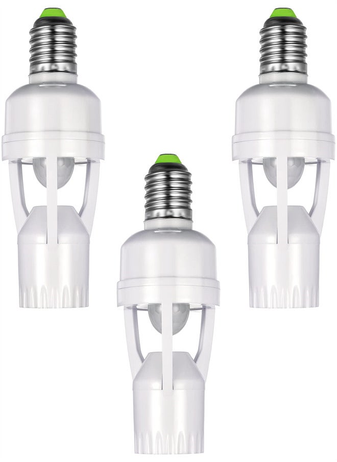 Excefore - 3 Pieces Smart Socket with Motion Sensor, Screw in Light Bulb Outlet Compatible with E26/E27, Motion Activated Light Bulb Holder, Adapter Automatic Light Control for Garage Storage Room - Image 1