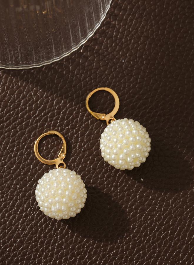 Take Two Faux Pearl Ball Drop Earrings - Image 4