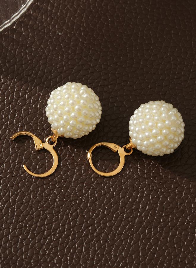 Take Two Faux Pearl Ball Drop Earrings - Image 2